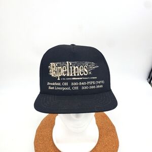 Vintage Pipelines Hat One Size Fits All Snapback Cap Black